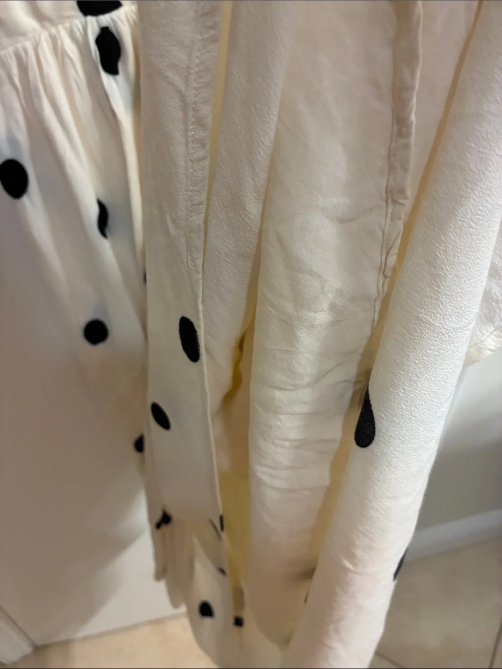 Maeve by Anthropologie White Midi Dress with Black Polka Dots Sz 00